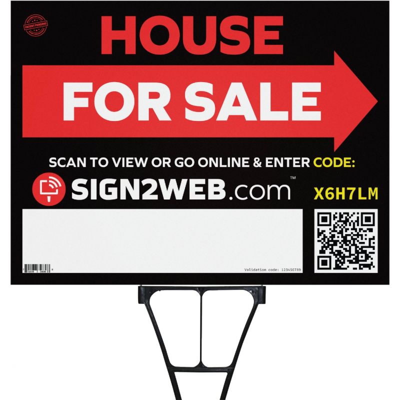 Sign2Web House For Sale With Arrow Sign Double-Sided