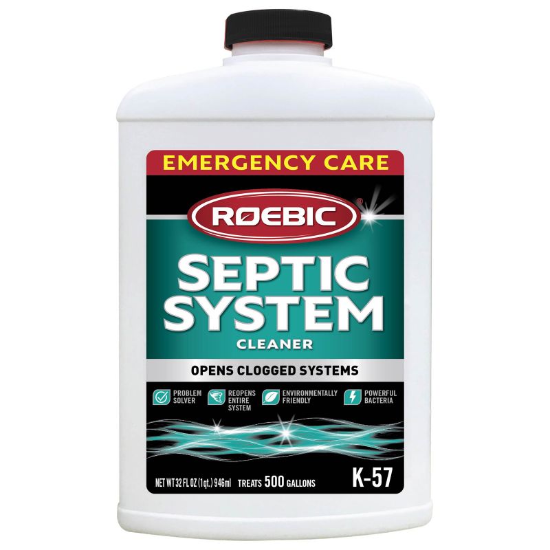 Roebic K-57 Septic System Cleaner, Liquid, Clear, 1 qt Clear