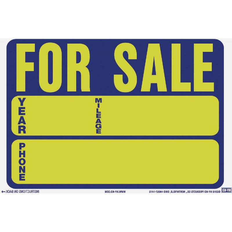 Hy-Ko Auto For Sale Cling Sign