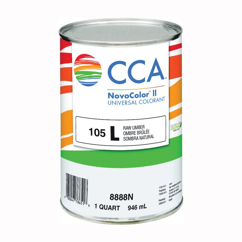 CCA NovoColor II Series 076.008888N.005 Universal Colorant, Raw Umber, Liquid, 1 qt Raw Umber