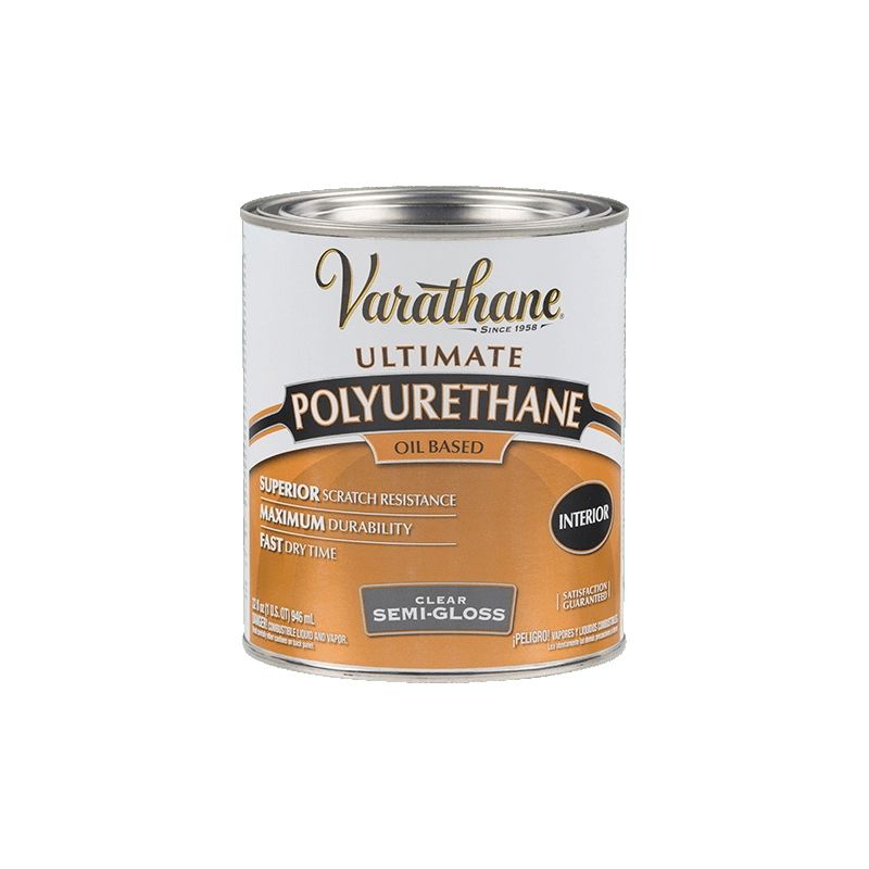 Varathane 6041H Polyurethane, Semi-Gloss, Liquid, Clear, 1 qt Clear