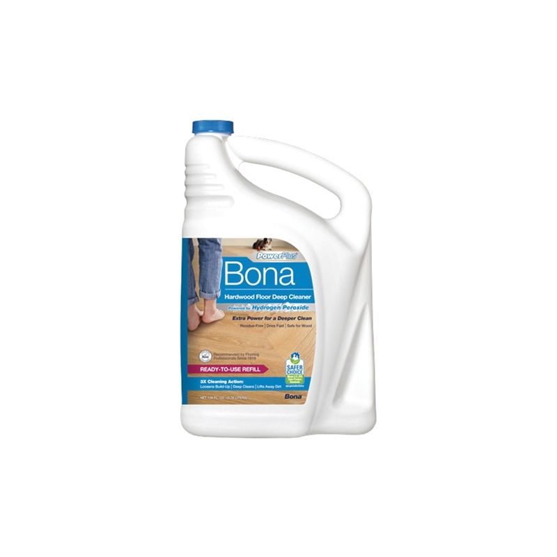 Bona PowerPlus WM850018001 Hardwood Floor Deep Cleaner Refill, 128 oz Bottle, Liquid, Mild, Clear Clear
