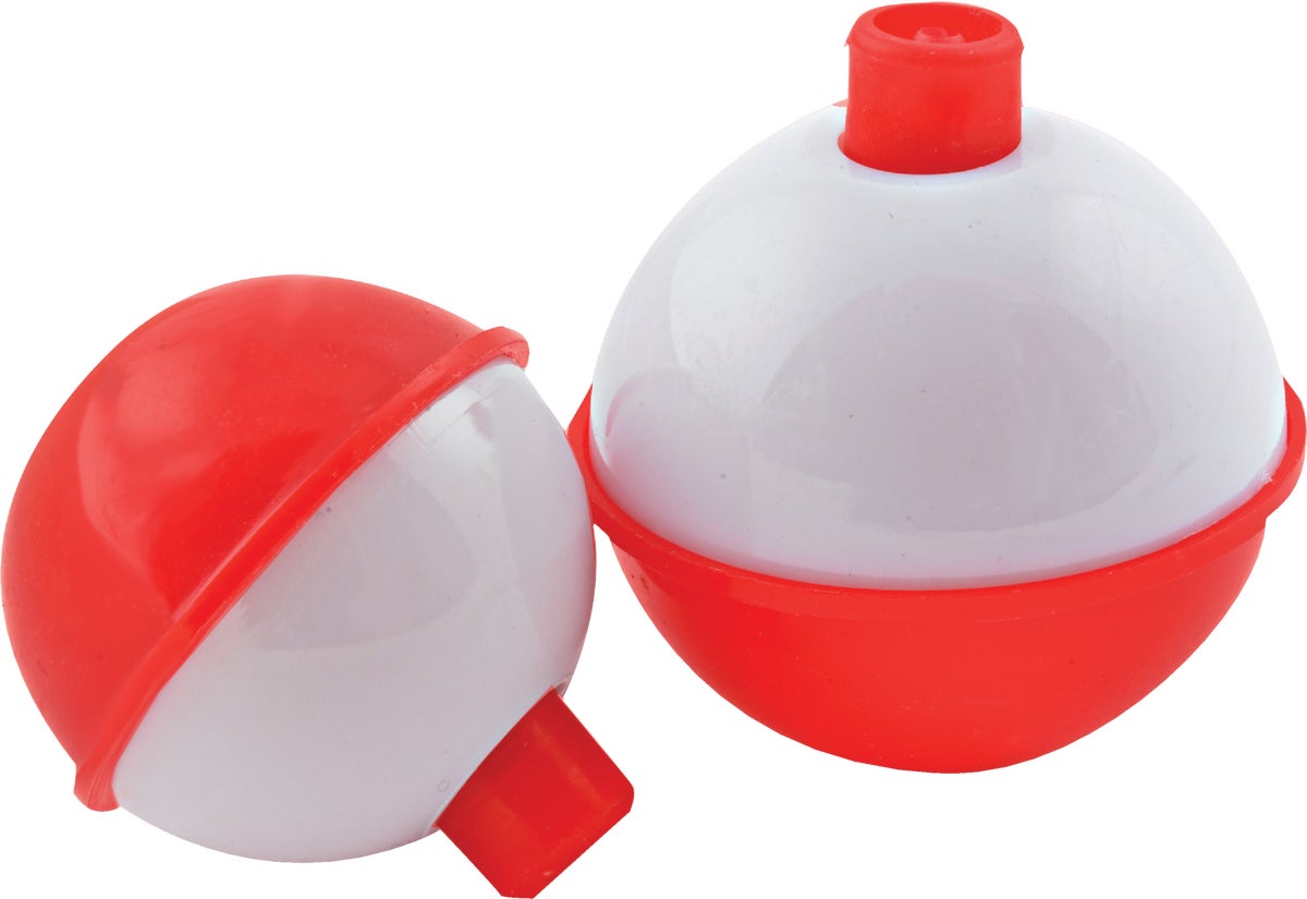 ZONGR Various Sizes Fishing Bobbers Set 5 Float Fishing Float Push Button Snap-on Floats Red and White Bobber Fishing Tackle,1/1.25/1.5/1.75/2 Inches ABS 