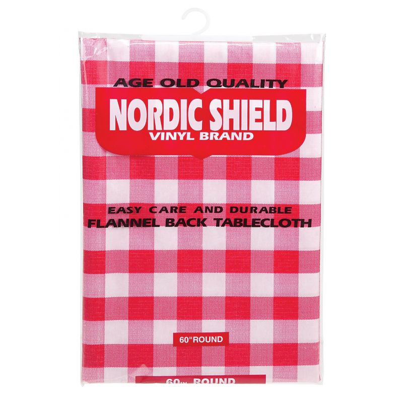 Nordic Shield Red Checker Vinyl Tablecloth