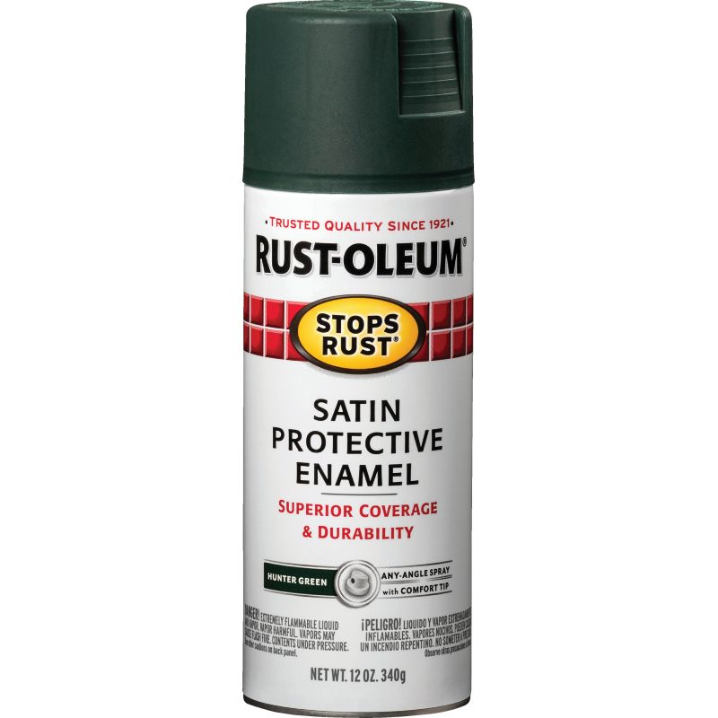 Rust-Oleum Stops Rust Protective Enamel Spray Paint Hunter Green, 12 Oz.