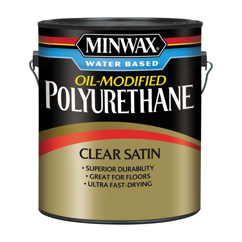 Minwax 710330000 Polyurethane, Liquid, Clear, 1 gal, Can Clear