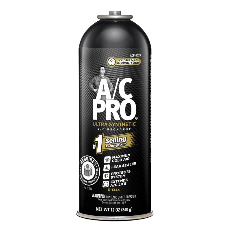 A/C Pro ACP102-6 AC Refrigerant, 12 oz, Can, Liquid-Based Aerosol Light Amber (Pack of 6)