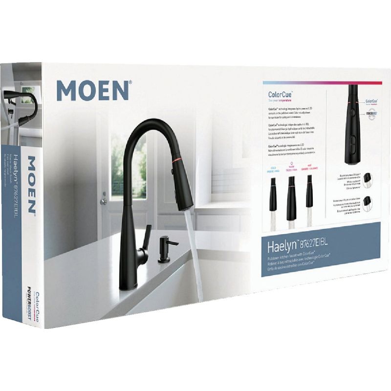 Moen Haelyn Single-Handle Pull-Down ColorCue Temperature Kitchen Faucet Transitional