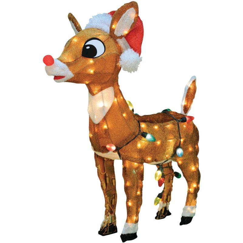 Product Works Rudolph With Santa Hat Holiday Figure