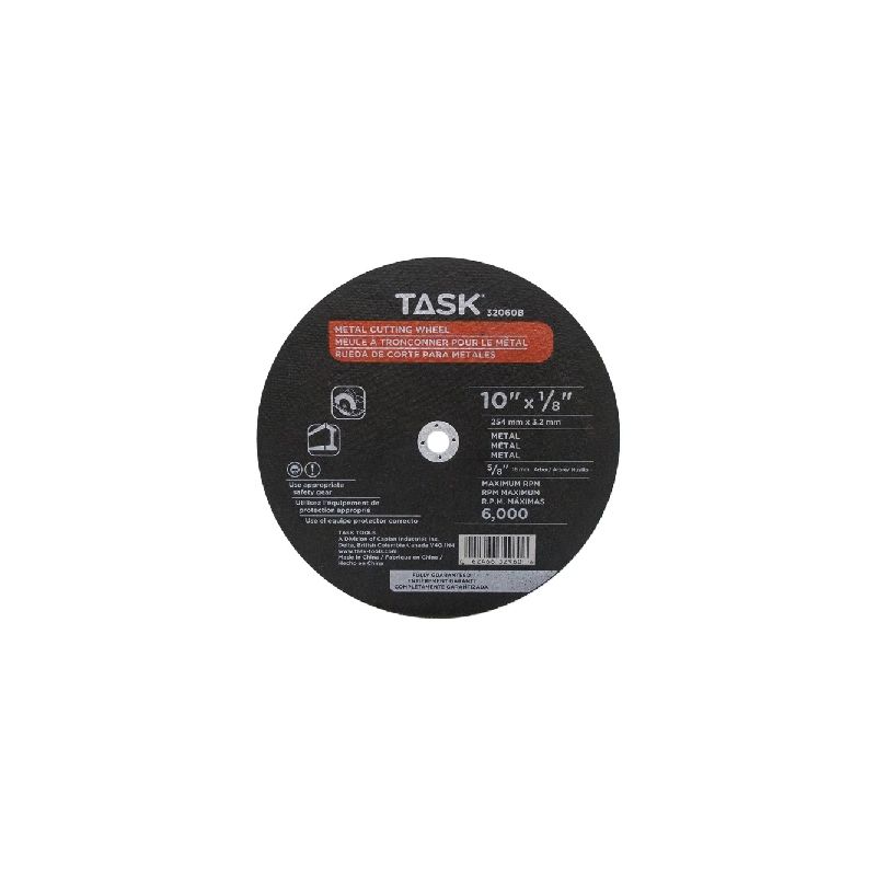 Task 32060B Cutting Wheel, 10 in Dia, 1/8 in Thick, 5/8 in Arbor
