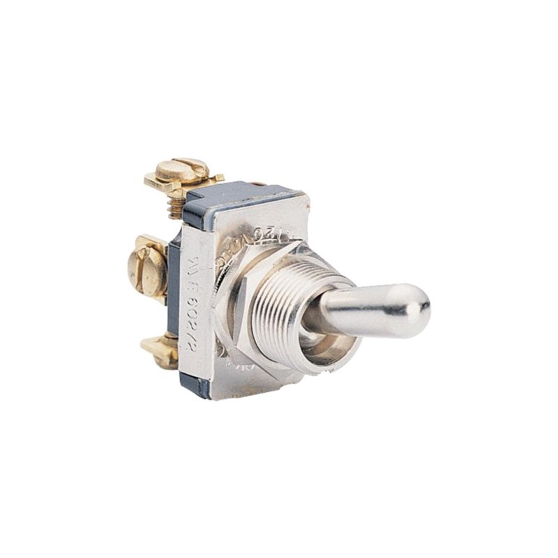 Calterm 41710 Toggle Switch, 15 A, 12 VDC, Screw Terminal, Metal Housing Material, Silver Silver