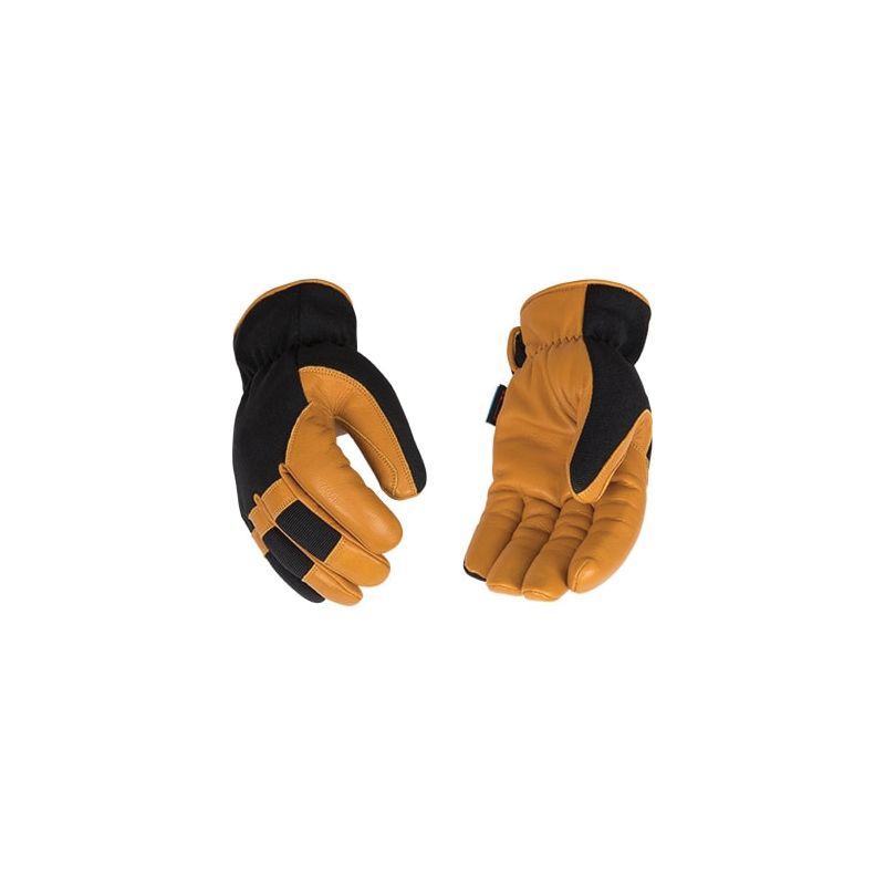 KincoPro 3102HPK-XL Safety Gloves, Men&#039;s, XL, Wing Thumb, Easy-On Cuff, Polyester/Spandex Back, Black/Gold XL, Black/Gold