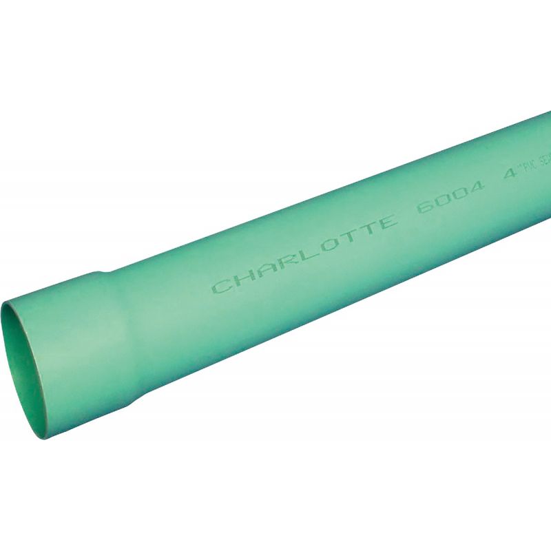 Charlotte Pipe SDR-35 Solid PVC Drain &amp; Sewer Pipe 6 In. X 10 Ft., Green