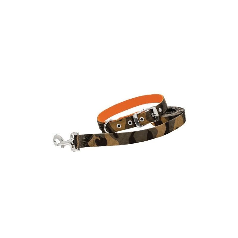 Ruffin&#039;It 31303 Reversible Dog Collar, 20 to 24 in L, 1 in W, Nylon, Camouflage/Orange Camouflage/Orange (Pack of 3)