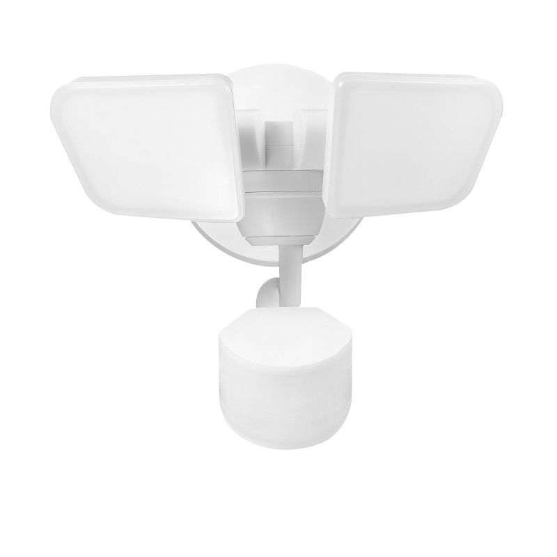 globe 17000274 Wi-Fi Smart Motion Security Light, LED Lamp, Bright White, 2200 Lumens, 4000 K Color Temp, White Fixture
