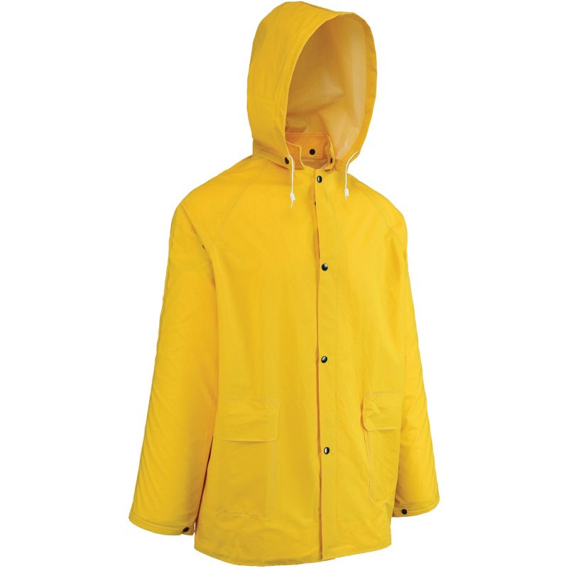 West Chester Protective Gear 2-Piece Rain Coat With Hood XL, Yellow, Rain Coat