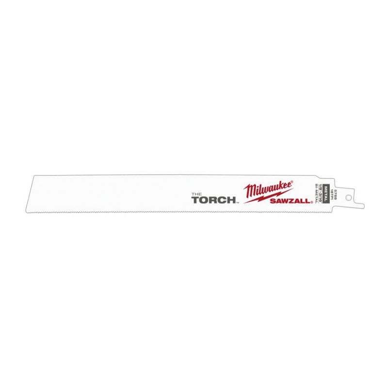 Milwaukee 48-01-2788 Reciprocating Saw Blade, 1 in W, 9 in L, 18 TPI, HSS Cutting Edge White