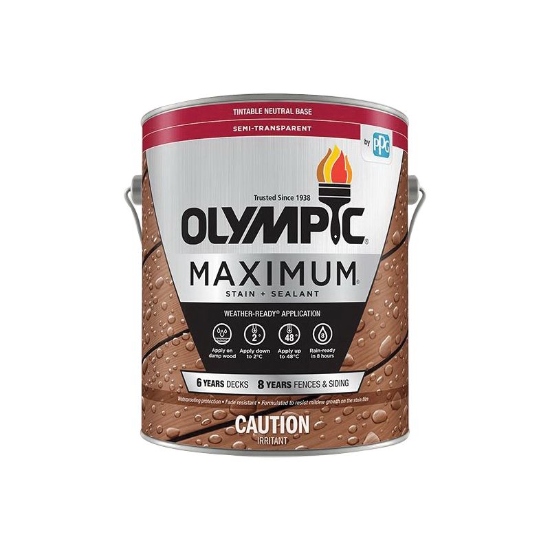 Olympic MAXIMUM 79560C 18.9L Stain and Sealant, Liquid, 18.9 L