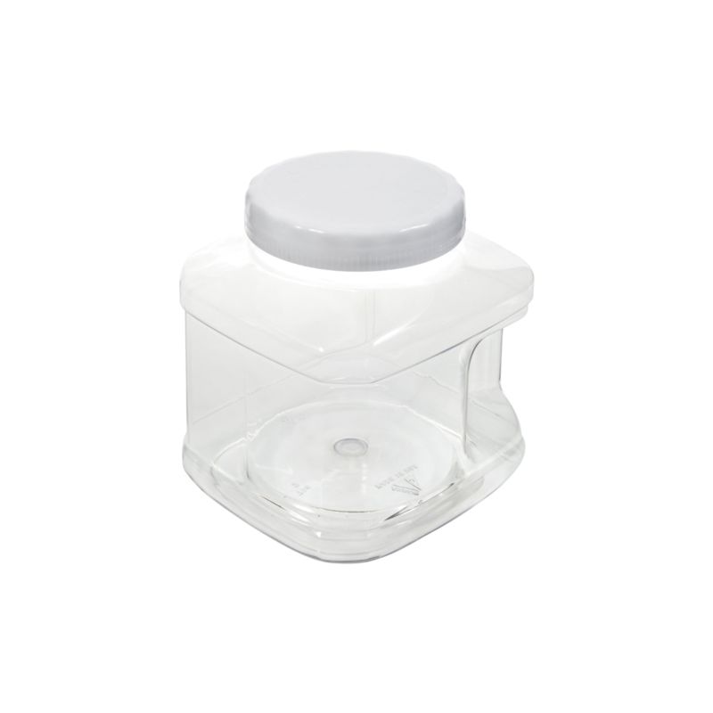 Arrow Plastic 73801 Stackable Container, 80 oz Capacity, Clear, 5-1/2 in L, 5-3/4 in W, 7-1/4 in H 80 Oz, Clear