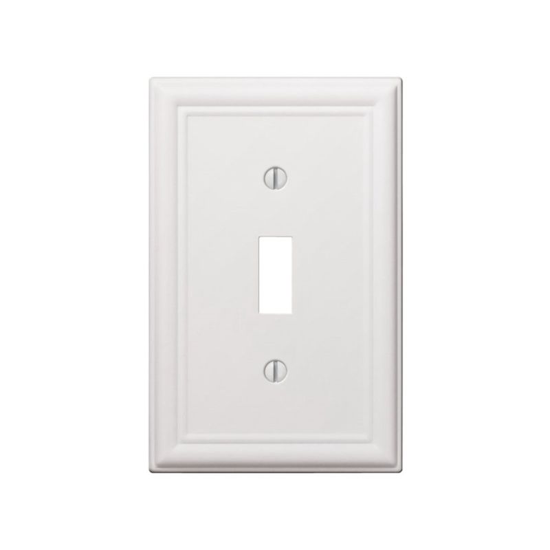 Amerelle 149TW Wallplate, 4-7/8 in L, 3-1/8 in W, 1 -Gang, Steel, White White (Pack of 4)