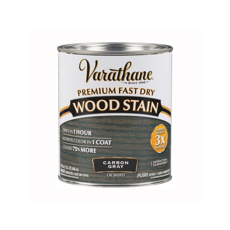 Varathane 304559 Wood Stain, Carbon Gray, Liquid, 1 qt, Can Carbon Gray