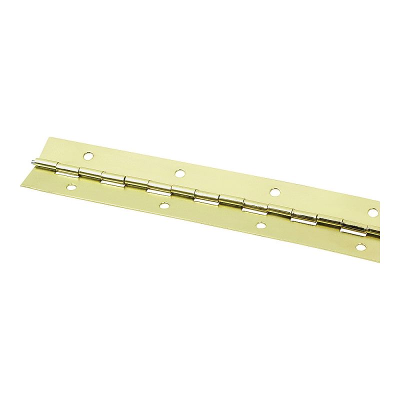 ProSource Continuous Hinge, 180 deg, Steel, Bright Brass, 1.5 in x 72 in Bright Brass, Traditional