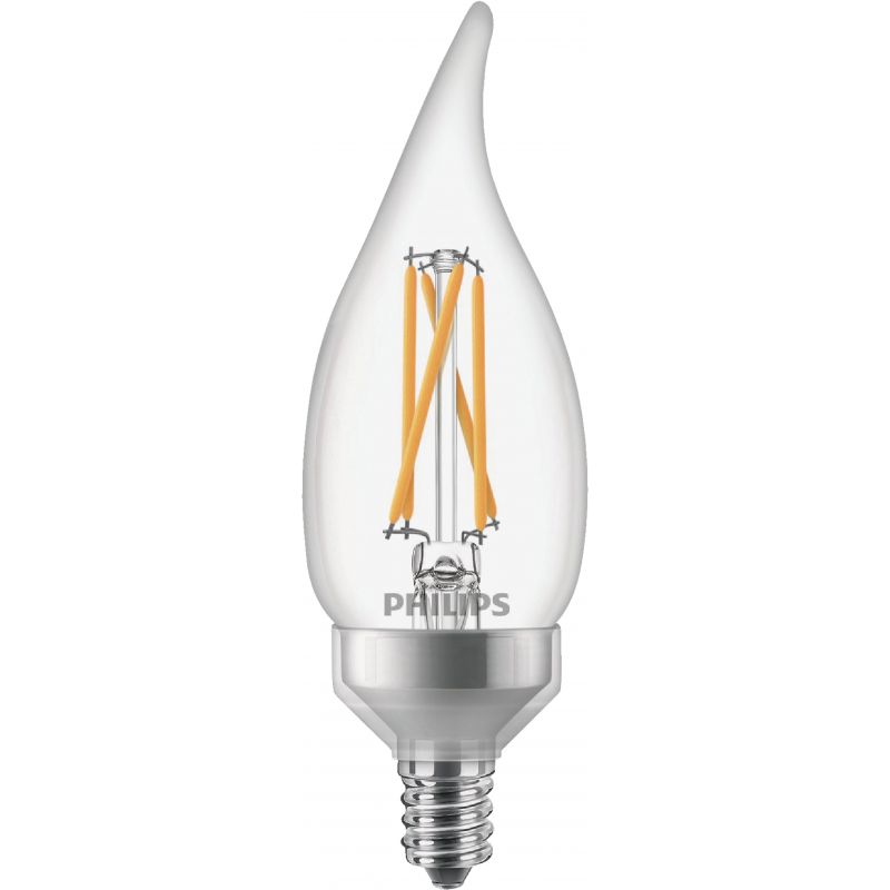 Philips Warm Glow BA11 Candelabra Dimmable LED Decorative Light Bulb