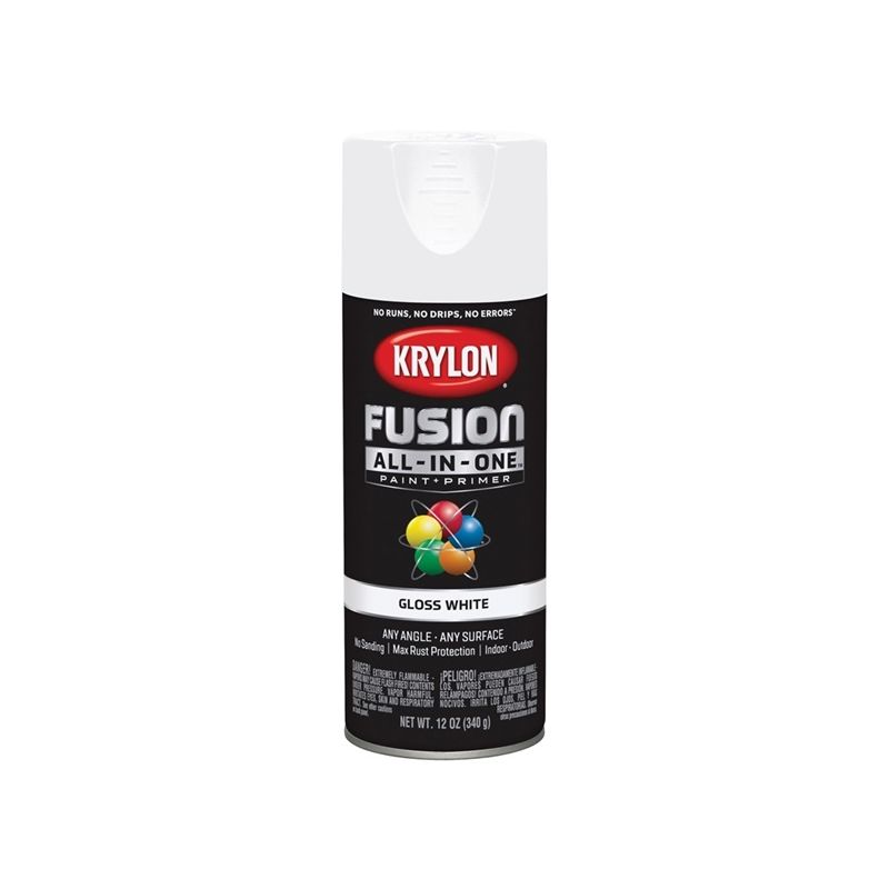 Krylon K02727007 Spray Paint, Gloss, White, 12 oz, Can White