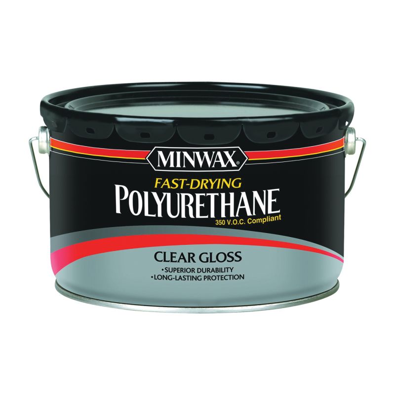 Minwax 319100000 Polyurethane, Gloss, Liquid, Clear, 2.5 gal, Can Clear