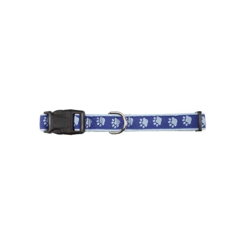 Casual Canine ZA8871 06 19 Dog Collar, 6 to 10 in L Collar, 3/8 in W Collar, Nylon, Blue, Two Tone Paw Print Blue