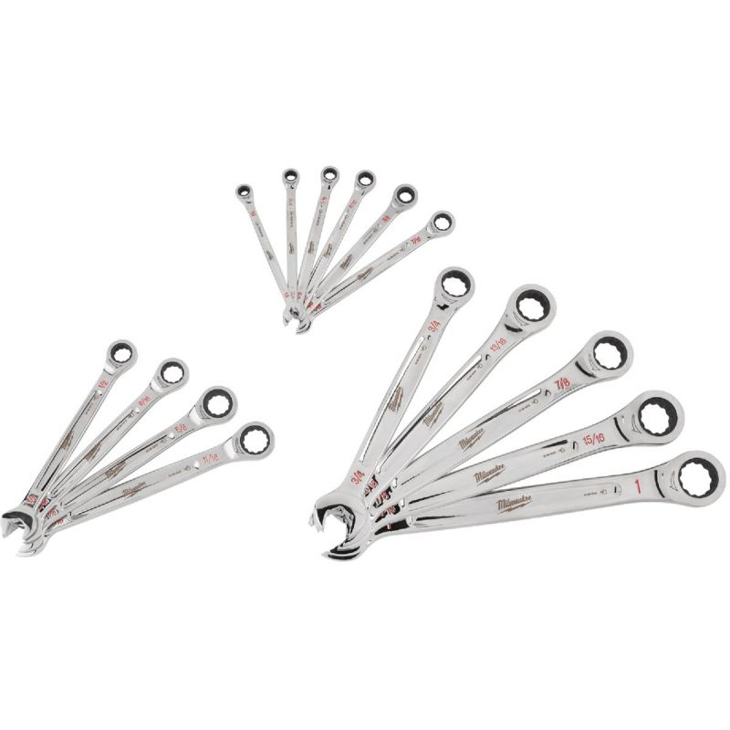Milwaukee 15-Piece Standard Ratcheting Combination Wrench Set 1/4- 1 In