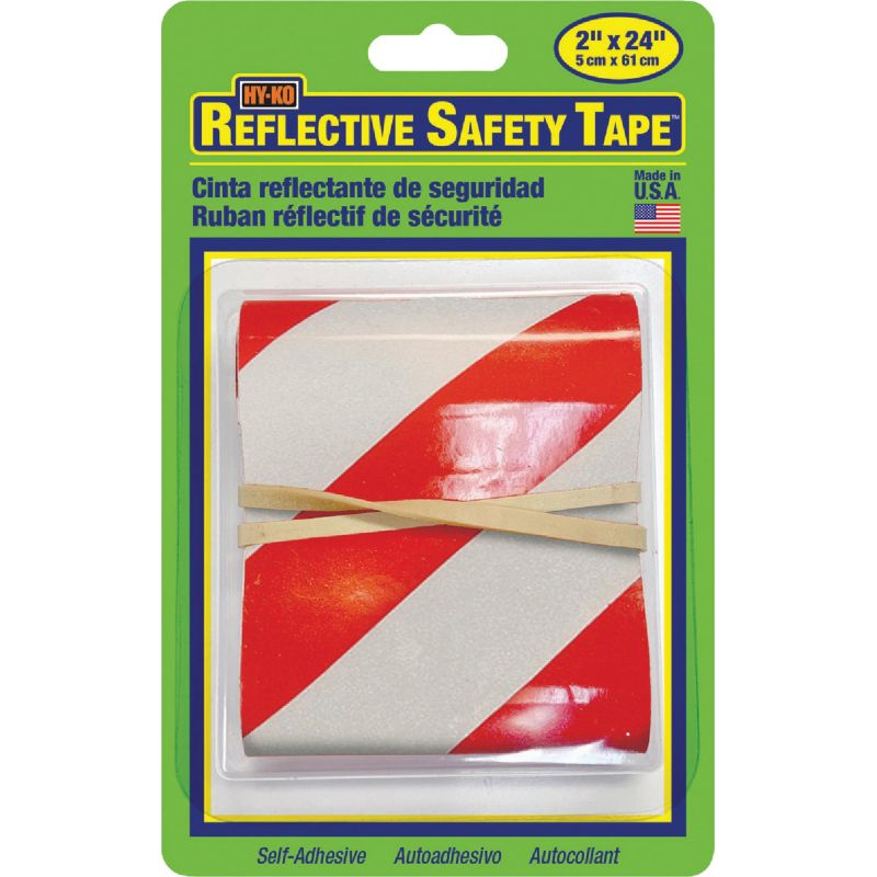 Hy-Ko Reflective Safety Tape Red &amp; Silver Stripe