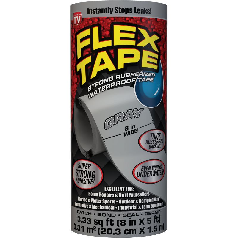 Flex Tape Rubberized Repair Tape 8 In. X 5 Ft., Gray