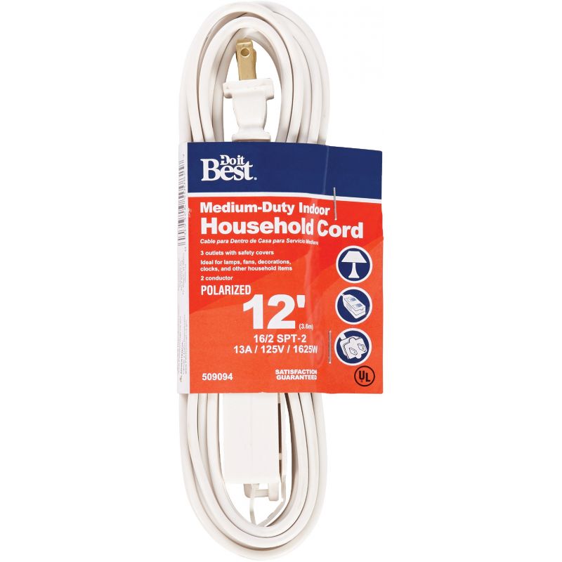 Do it Best 16/2 Cube Tap Extension Cord White, 13