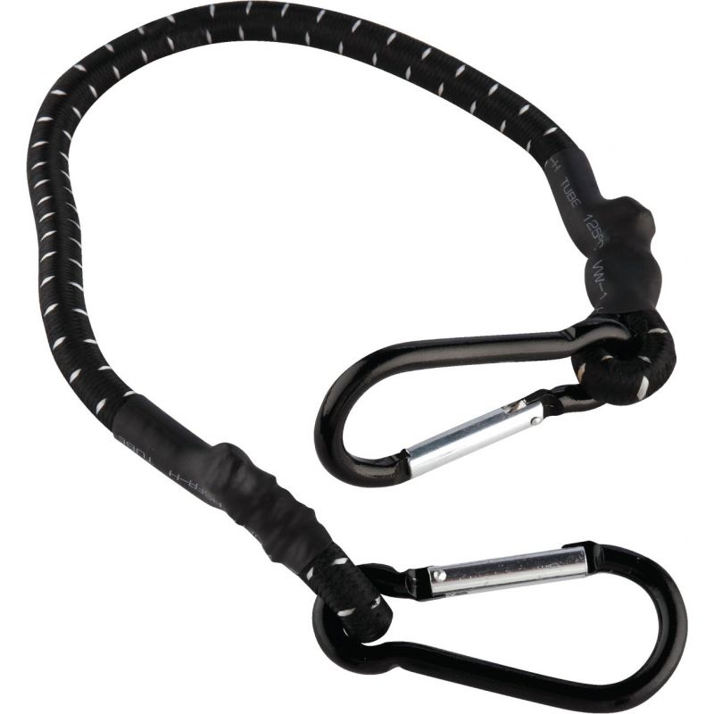 Erickson Industrial Bungee Cord with Carabiner Hooks Black