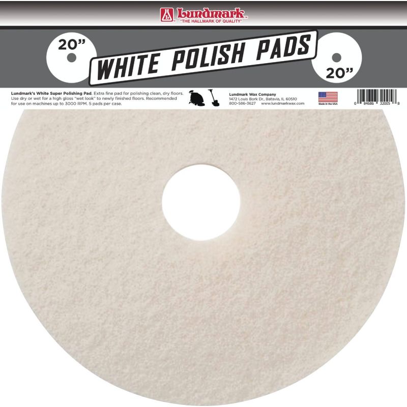 Lundmark White Super Polish Pad 20 In., White