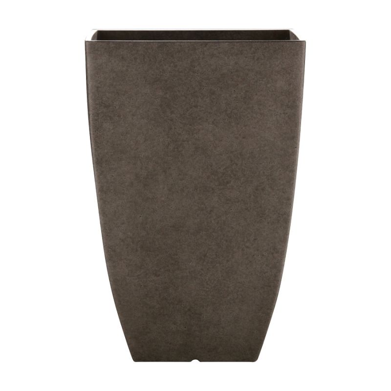 Southern Patio HDR-091653 Newland Planter, 15-1/2 in H, Square, Plastic/Resin, Gray, Stone Aesthetic Gray