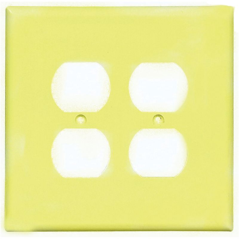 Eaton Wiring Devices 2750V-BOX Receptacle Wallplate, 5-1/4 in L, 5-5/16 in W, 2 -Gang, Thermoset, Ivory Ivory