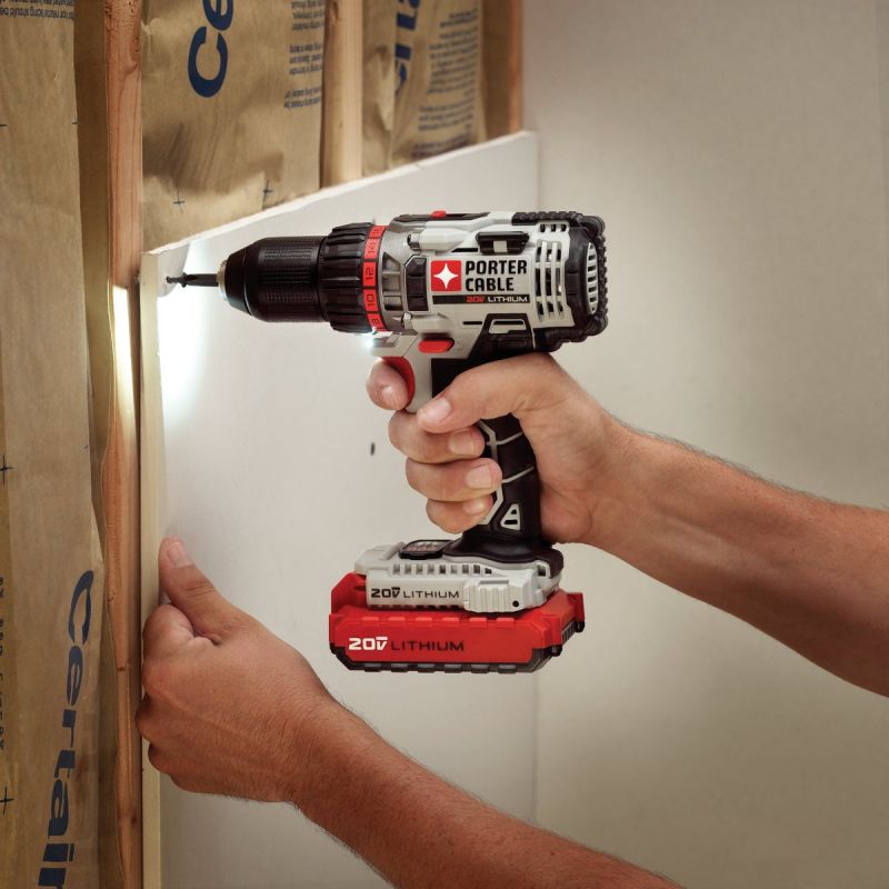 Porter Cable 20V MAX Lithium-Ion Cordless Drill Kit w/2 Batteries
