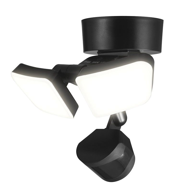 globe 17000204 Security Flood Light, LED Lamp, Bright White, 2200 Lumens, 4000 K Color Temp, Black Fixture