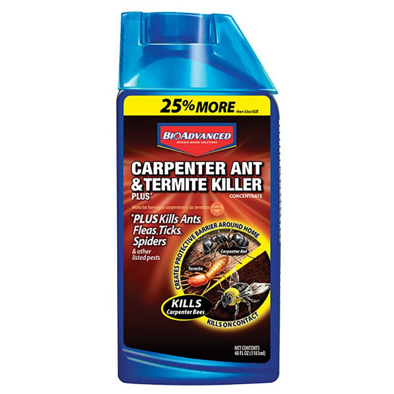 BioAdvanced 700310B Ant and Termite Killer, Liquid, Brush, Spray Application, 32 oz Bottle Light Beige/White