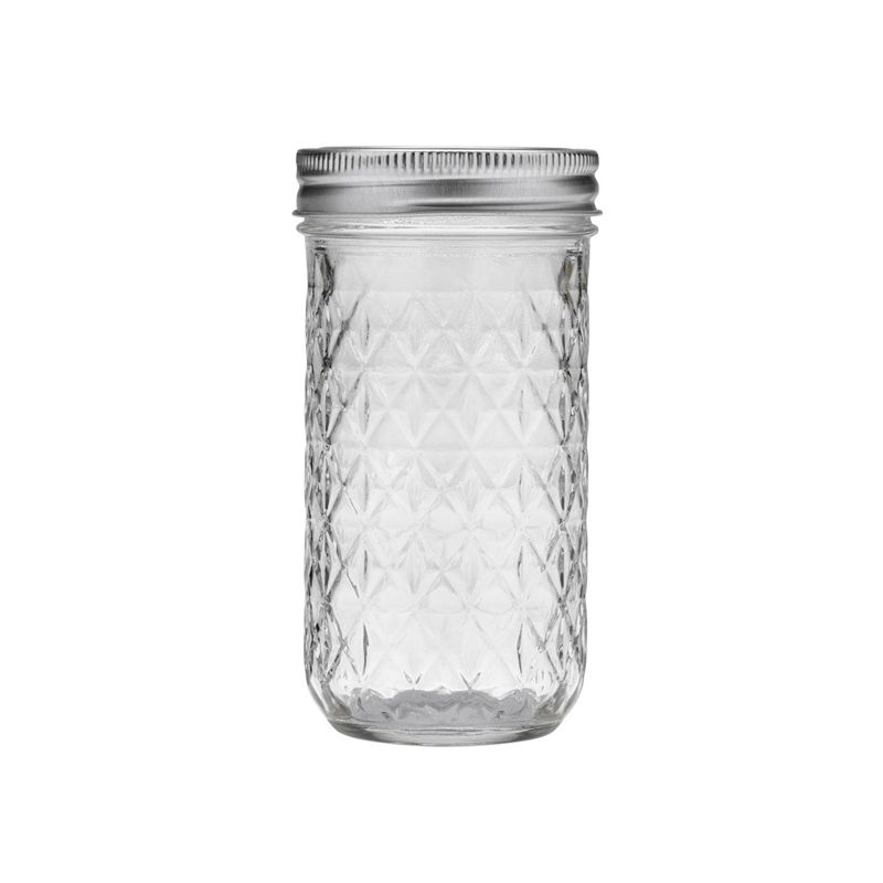 Ball Quilted Crystal Series 1440081400 Mason Jar, 12 oz Capacity, Glass 12 Oz