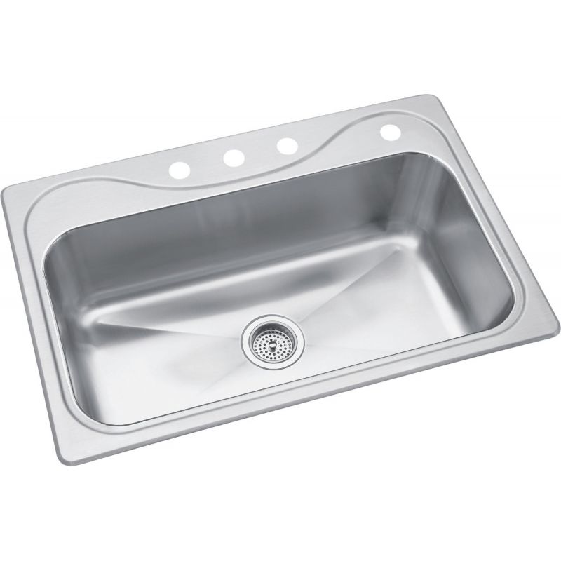 Sterling Southhaven Stainless Steel Single Bowl Sink 9 In. Deep 33 In. X 22 In. X 9 In. Deep, Stainless Steel
