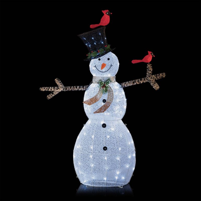 Alpine Mesh Cloth Snowman LED Lighted Decoration