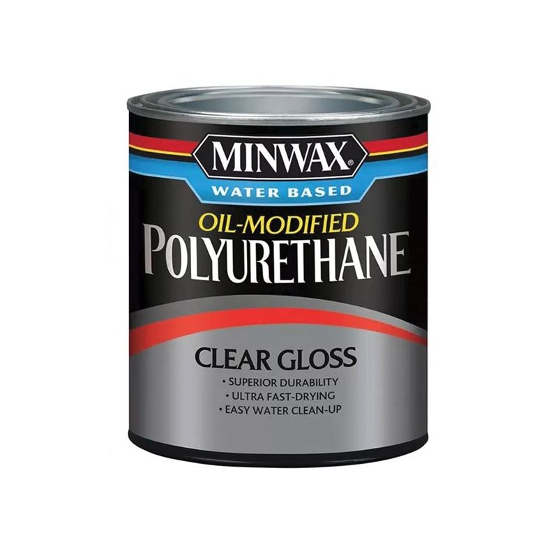 Minwax CM6302004 Polyurethane, Semi-Gloss, Liquid, Clear, 1 qt, Can Clear