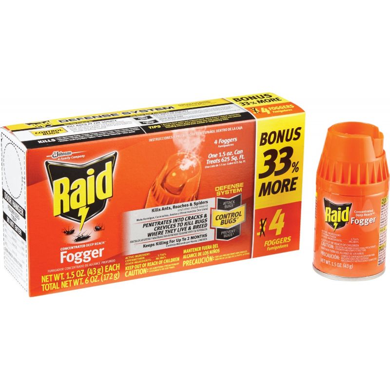 Raid Concentrated Deep Reach Indoor Insect Fogger 1.5 Oz.