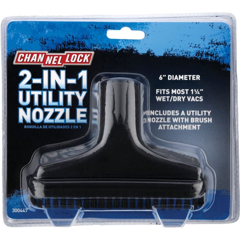 Channellock 2-In-1 Utility Vacuum Nozzle 6 In. , Black