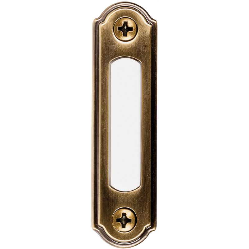Ornate Brass Rectangle Doorbell Button