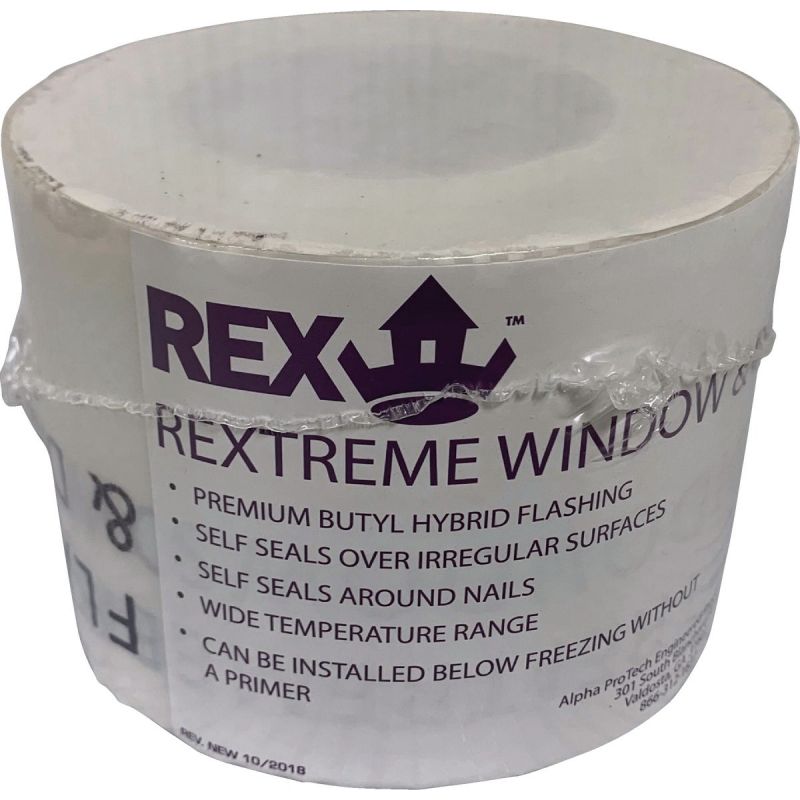 REX REXTREME Butyl-Hybrid Adhesive Window Wrap &amp; Flashing Tape1 White