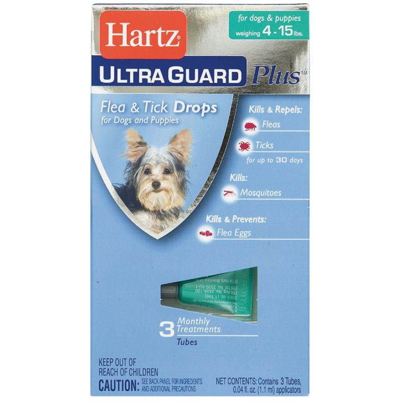 Hartz UltraGuard Plus Flea &amp; Tick Treatment Drops For Dogs 0.04 Oz., Drops